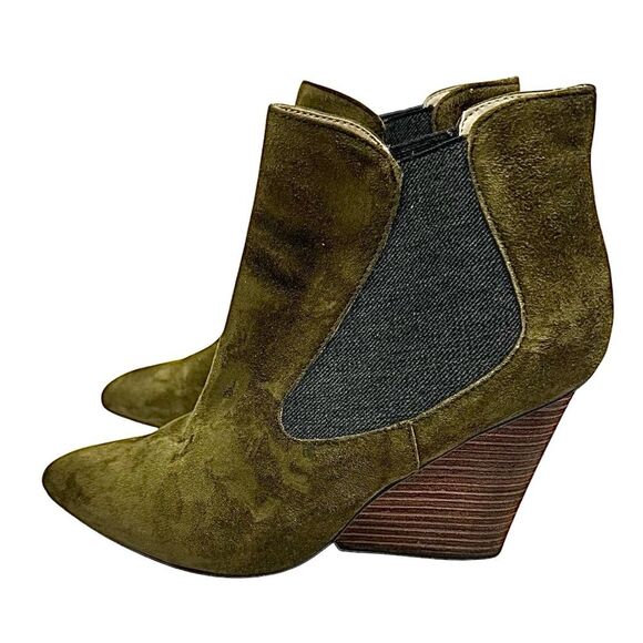 Steven by Steve Madden Women's Green Suede Maliik Bootie 8 Medium Pre-Owned - Picture 9 of 10